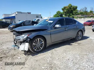 2021 Infiniti Q50 Luxe z VIN JN1EV7BP8MM702787, wystawiony jako Copart lot #62591475 z przebiegiem 44 968 mil mil oraz Nie do naprawy • Non repairable. Historia ofert i sprzedaży dostępna na DreamBid. Obrazek 1.