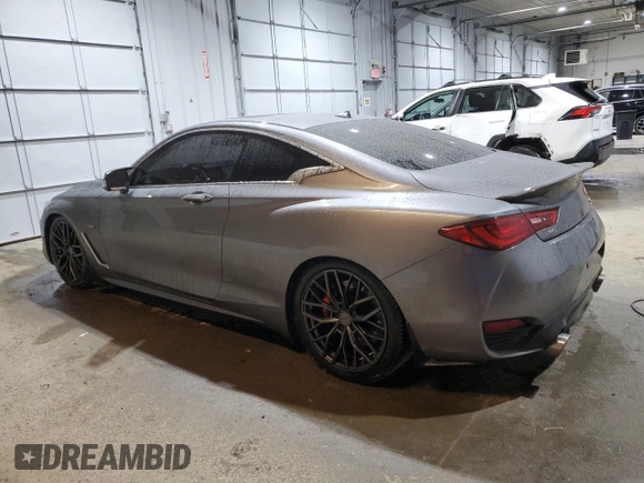 2017 Infiniti Q60 Red Sport 400 with VIN JN1FV7EL0HM701619, listed as a Copart auction lot 82981704 with 58,798 mi miles and Salvage title. Bid and sale history available at DreamBid. Image 2.