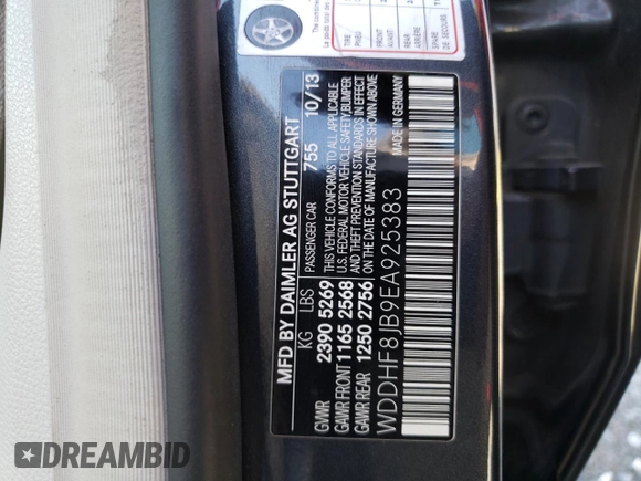 2014 Mercedes-Benz E 350 Luxury with VIN WDDHF8JB9EA925383, listed as a Copart auction lot 48874305 with 109,225 mi miles and Salvage Title. Bid and sale history available at DreamBid. Image 12.