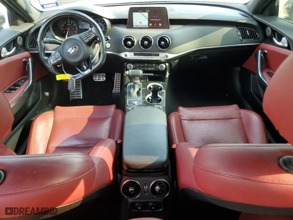 2021 Kia Stinger GT-Line with VIN KNAE15LA0M6095213, listed as a Copart auction lot 58916564 with 75,763 mi miles and Salvage Title. Bid and sale history available at carsss.com. Image 8.