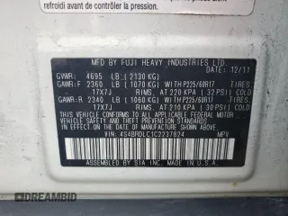 2012 Subaru Outback Limited с VIN 4S4BRDLC1C2237824, выставлен на аукционе Copart как лот 58864365 с пробегом 182 993 миль миль и Чистый • Clean title. История ставок и продаж доступна на DreamBid. Изображение 12.