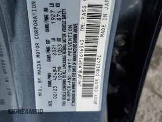 2023 Mazda 3 S Carbon Edition with VIN JM1BPBLM3P1616343, listed as a Copart auction lot 42303815 with 19,557 mi miles and Salvage title. Bid and sale history available at DreamBid. Image 12.