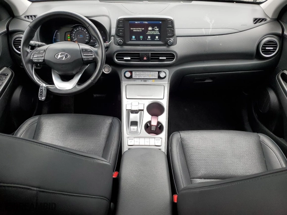 2021 Hyundai Kona Electric Limited with VIN KM8K33AG9MU129863, listed as a Copart auction lot 45430165 with 45,378 mi miles and Salvage Title. Bid and sale history available at carsss.com. Image 8.