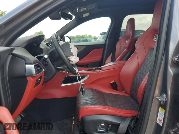 2019 Jaguar F-Pace SVR with VIN SADCZ2EE8KA606005, listed as a Copart auction lot 63608455 with 43,141 mi miles and Salvage title. Bid and sale history available at DreamBid. Image 7.