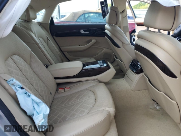 2017 Audi A8 Sport with VIN WAU43AFD0HN002058, listed as a Copart auction lot 53180585 with 95,436 mi miles and Salvage title. Bid and sale history available at DreamBid. Image 10.