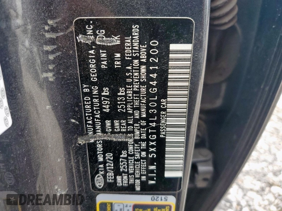 2020 Kia Optima SE z VIN 5XXGT4L30LG441200, wystawiony jako Copart lot #56465235 z przebiegiem 105 791 mil mil oraz Szkoda całkowita • Salvage title. Historia ofert i sprzedaży dostępna na DreamBid. Obrazek 12.