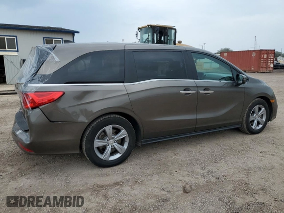 2018 Honda Odyssey EX with VIN 5FNRL6H5XJB069136, listed as a Copart auction lot 51873105 with 43,205 mi miles and Salvage title. Bid and sale history available at DreamBid. Image 3.