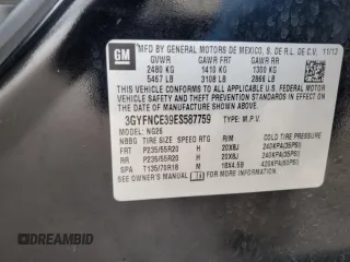 2014 Cadillac SRX Performance Collection with VIN 3GYFNCE39ES587759, listed as a Copart auction lot 87953485 with 109,327 mi miles and Salvage Title. Bid and sale history available at carsss.com. Image 13.