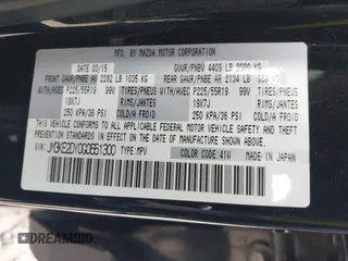 2016 Mazda CX-5 Grand Touring with VIN JM3KE2DY0G0651300, listed as a IAAI auction lot 41678833 with 98,790 mi miles. Bid and sale history available at carsss.com. Image 9.