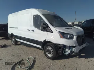 2024 Ford Transit Cargo with VIN 1FTBR1C82RKA26803, listed as a IAAI auction lot 40440250 with 1,197 mi miles and . Bid and sale history available at DreamBid. Image 1.