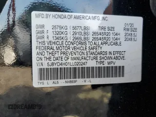 2020 Acura MDX Technology z VIN 5J8YD4H01LL020247, wystawiony jako Copart lot #72476272 z przebiegiem 18 302 mil mil oraz Nie do naprawy • Non repairable. Historia ofert i sprzedaży dostępna na DreamBid. Obrazek 14.