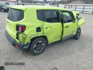 2017 Jeep Renegade Sport with VIN ZACCJAAH6HPG09555, listed as a IAAI auction lot 41933847 with 100,332 mi miles and . Bid and sale history available at DreamBid. Image 4.