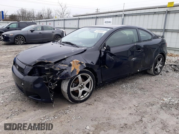 2010 Scion tC with VIN JTKDE3B74A0315490, listed as a Copart auction lot 43698465 with 154,695 mi miles and Salvage Title. Bid and sale history available at carsss.com. Image 1.