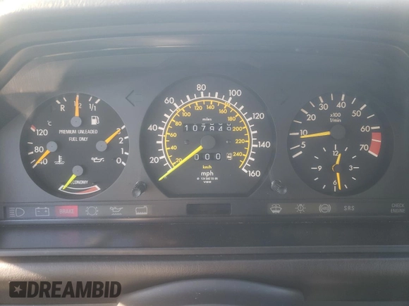 1988 Mercedes-Benz 300 with VIN WDBEA50D9JA698251, listed as a Copart auction lot 46977055 with 107,949 mi miles and Salvage Title. Bid and sale history available at DreamBid. Image 9.