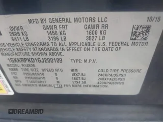 2016 GMC Acadia SLE with VIN 1GKKRPKD1GJ200109, listed as a IAAI auction lot 41033733 with 105,286 mi miles. Bid and sale history available at carsss.com. Image 9.