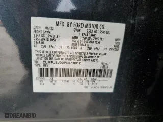 2023 Lincoln Nautilus Standard with VIN 2LMPJ6J90PBL18012, listed as a Copart auction lot 87693635 with 15,510 mi miles and Salvage Title. Bid and sale history available at carsss.com. Image 14.