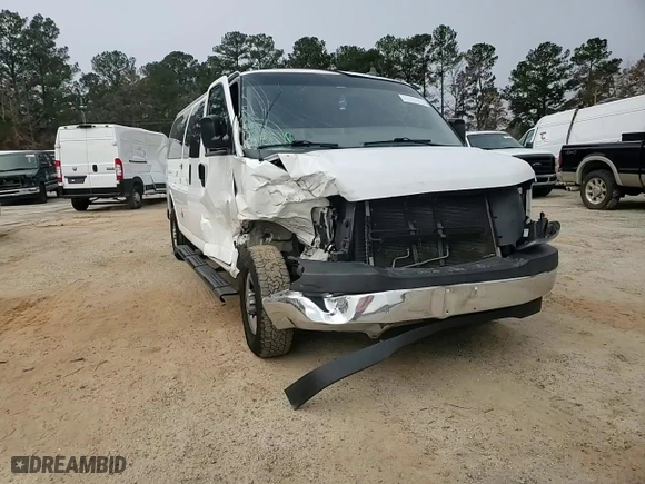 2017 Chevrolet Express Passenger LT with VIN 1GAZGPFF4H1343450, listed as a Copart auction lot 84738374 with 152,461 mi miles and Salvage Title. Bid and sale history available at carsss.com. Image 12.