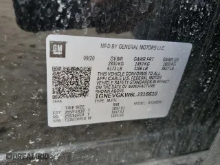 2020 Chevrolet Traverse LT Cloth with VIN 1GNEVGKW6LJ316610, listed as a Copart auction lot 50311735 with 78,537 mi miles and Salvage Title. Bid and sale history available at carsss.com. Image 14.