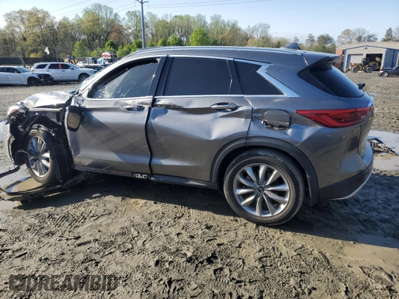 2021 Infiniti QX50 Essential with VIN 3PCAJ5CB8MF103010, listed as a Copart auction lot 52017245 with 49,726 mi miles and Salvage title. Bid and sale history available at DreamBid. Image 2.