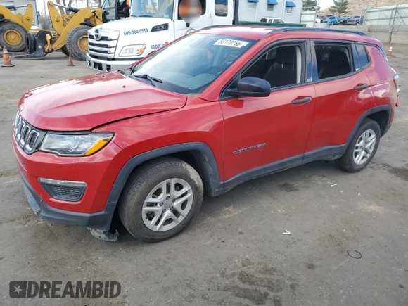 2017 Jeep Compass Sport с VIN 3C4NJCAB6HT659753, выставлен на аукционе Copart как лот 56178755 с пробегом 81 619 миль миль и Списание • Salvage title. История ставок и продаж доступна на DreamBid. Изображение 1.