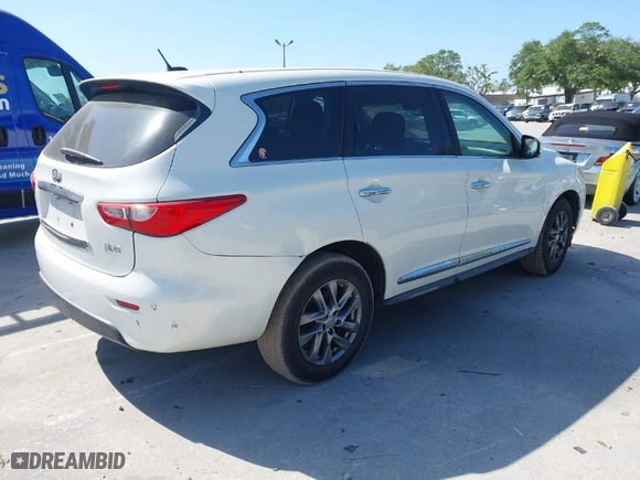 2013 Infiniti JX35 with VIN 5N1AL0MN3DC313190, listed as a IAAI auction lot 41815666 with 169,023 mi miles. Bid and sale history available at carsss.com. Image 4.