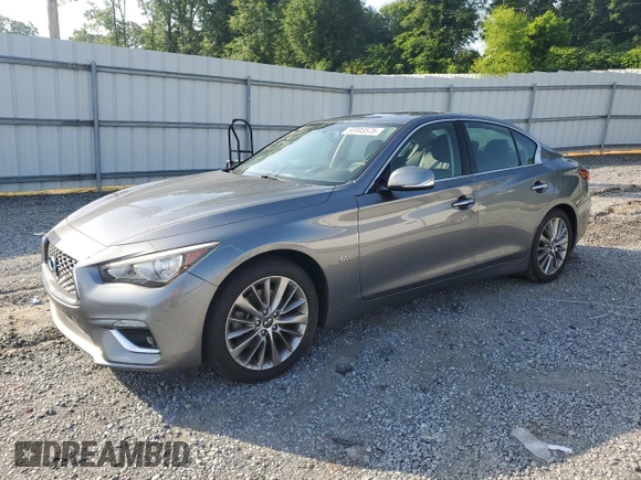2018 Infiniti Q50 Luxe z VIN JN1EV7AP3JM350828, wystawiony jako Copart lot #56943575 z przebiegiem 39 686 mil mil oraz Szkoda całkowita • Salvage title. Historia ofert i sprzedaży dostępna na DreamBid. Obrazek 1.