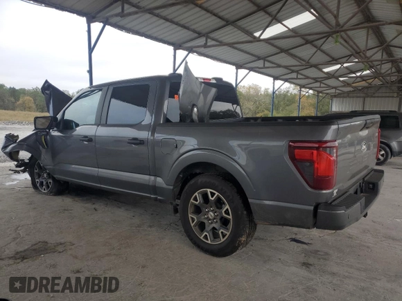 2024 Ford F-150 STX with VIN 1FTEW2KP8RKE37496, listed as a Copart auction lot 80520044 with 1,780 mi miles and Salvage Title. Bid and sale history available at carsss.com. Image 2.