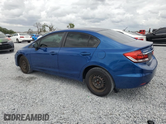 2014 Honda Civic Sedan LX with VIN 19XFB2F57EE014186, listed as a Copart auction lot 52188865 with 190,141 mi miles and Salvage Title. Bid and sale history available at carsss.com. Image 2.