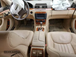 2004 Mercedes-Benz S 55 AMG with VIN WDBNG74J04A407814, listed as a Copart auction lot 47820895 with 57,096 mi miles and Salvage Title. Bid and sale history available at DreamBid. Image 8.