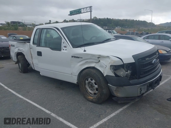 2014 Ford F-150 XL with VIN 1FTFX1CF3EKF95627, listed as a IAAI auction lot 42042775 with 208,405 mi miles and . Bid and sale history available at DreamBid. Image 1.