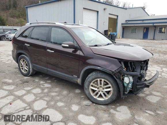 2014 Kia Sorento LX with VIN 5XYKTCA61EG434448, listed as a Copart auction lot 85389884 with 130,518 mi miles and Salvage Title. Bid and sale history available at carsss.com. Image 4.