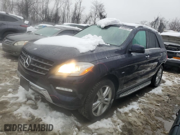 2012 Mercedes-Benz M ML 350 with VIN 4JGDA5HB1CA072658, listed as a Copart auction lot 44408515 with 194,125 mi miles and Salvage Title. Bid and sale history available at carsss.com. Image 1.