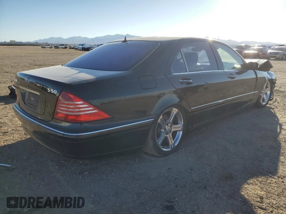 2001 Mercedes-Benz S-Class with VIN WDBNG70J41A147953, listed as a Copart auction lot 47106675 with 0 mi miles and Salvage Title. Bid and sale history available at carsss.com. Image 3.