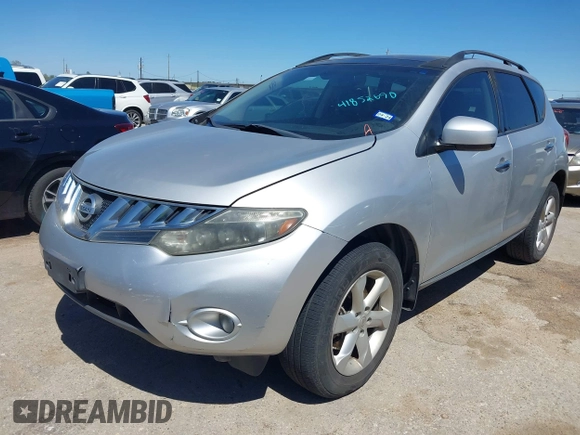 2009 Nissan Murano SL with VIN JN8AZ18U69W101940, listed as a IAAI auction lot 41852690 with 169,701 mi miles and . Bid and sale history available at DreamBid. Image 2.