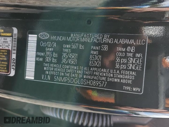 2025 Hyundai Santa Fe Calligraphy z VIN 5NMP5DGL0SH089577, wystawiony jako Copart lot #51006365 z przebiegiem 2 907 mil mil oraz Szkoda całkowita • Salvage title. Historia ofert i sprzedaży dostępna na DreamBid. Obrazek 15.