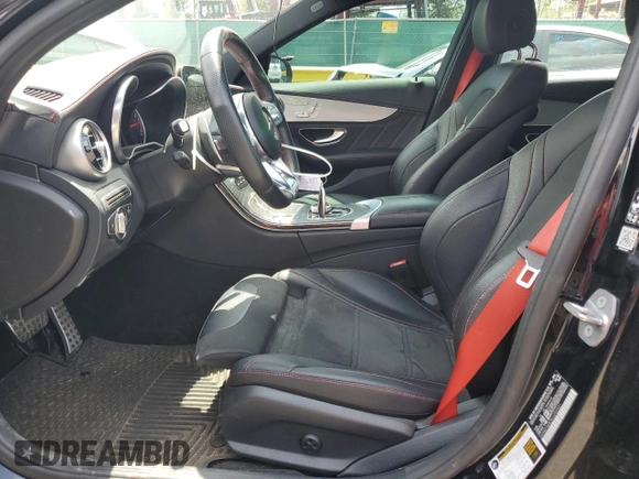 2019 Mercedes-Benz C 43 AMG with VIN 55SWF6EB3KU292221, listed as a Copart auction lot 56335835 with 38,369 mi miles and Salvage title. Bid and sale history available at DreamBid. Image 7.
