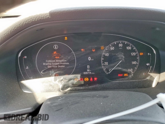 2021 Honda Accord EX-L with VIN 1HGCV1F51MA059843, listed as a Copart auction lot 58051255 with 35,719 mi miles and Salvage title. Bid and sale history available at DreamBid. Image 9.