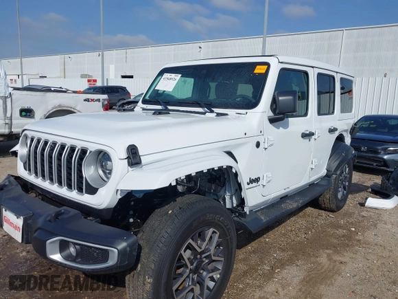 2025 Jeep Wrangler Sahara with VIN 1C4PJXEN9SW517502, listed as a IAAI auction lot 41568926 with 400 mi miles and . Bid and sale history available at DreamBid. Image 6.