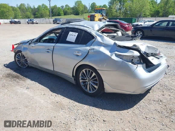 2018 Infiniti Q50 Luxe with VIN JN1EV7AR7JM438928, listed as a IAAI auction lot 42036766 with 125,149 mi miles and . Bid and sale history available at carsss.com. Image 3.