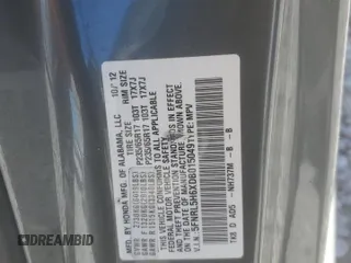 2013 Honda Odyssey EX-L with VIN 5FNRL5H6XDB015049, listed as a Copart auction lot 48691415 with 150,480 mi miles and Salvage Title. Bid and sale history available at DreamBid. Image 15.