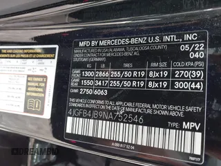 2022 Mercedes-Benz GLE 350 with VIN 4JGFB4JB9NA752546, listed as a IAAI auction lot 42145329 with 57,502 mi miles and . Bid and sale history available at DreamBid. Image 9.