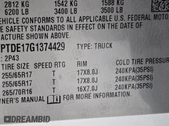 2016 Chevrolet Colorado 4WD Z71 z VIN 1GCPTDE17G1374429, wystawiony jako Copart lot #88602425 z przebiegiem 105 913 mil mil oraz Czysty tytuł • Clean title. Historia ofert i sprzedaży dostępna na DreamBid. Obrazek 10.