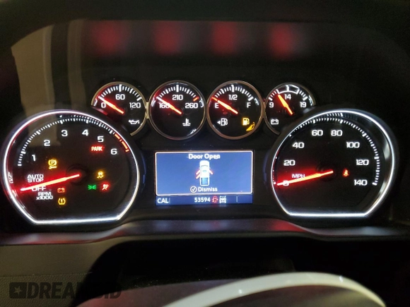 2021 Chevrolet Silverado 1500 LTZ with VIN 3GCUYGET2MG135004, listed as a Copart auction lot 50825955 with 53,594 mi miles and Salvage Title. Bid and sale history available at DreamBid. Image 9.