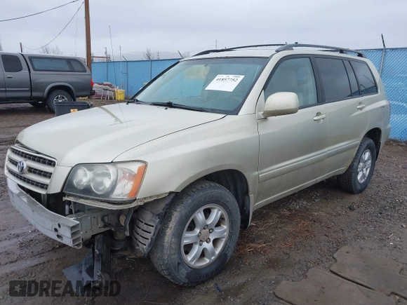 2003 Toyota Highlander z VIN JTEHF21A930120092, wystawiony jako IAAI lot #41857752 z przebiegiem 229 609 mil mil oraz . Historia ofert i sprzedaży dostępna na DreamBid. Obrazek 2.