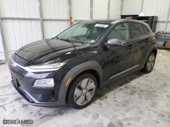 2021 Hyundai Kona Electric SEL with VIN KM8K23AG0MU132959, listed as a Copart auction lot 42425145 with 102,479 mi miles and Clean Title. Bid and sale history available at carsss.com. Image 1.