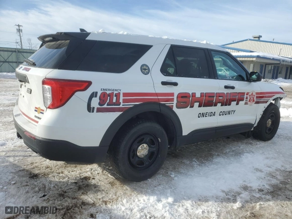 2022 Ford Police Interceptor Utility with VIN 1FM5K8AB0NGA33217, listed as a Copart auction lot 42330745 with 112,875 mi miles and Salvage Title. Bid and sale history available at carsss.com. Image 3.