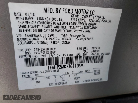 2018 Ford Police Interceptor with VIN 1FAHP2MKXJG110591, listed as a Copart auction lot 42138785 with 72,673 mi miles and Salvage title. Bid and sale history available at DreamBid. Image 12.