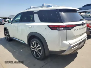 2023 Nissan Pathfinder Platinum with VIN 5N1DR3DH9PC271555, listed as a Copart auction lot 55028165 with 14,137 mi miles and Salvage title. Bid and sale history available at DreamBid. Image 2.