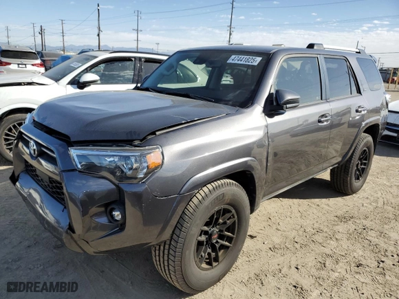2021 Toyota 4Runner SR5 with VIN JTEEU5JR9M5229009, listed as a Copart auction lot 47441825 with 47,759 mi miles and Salvage Title. Bid and sale history available at carsss.com. Image 1.