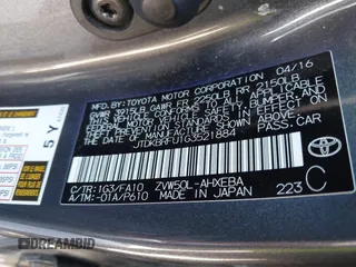 2016 Toyota Prius Two z VIN JTDKBRFU1G3521884, wystawiony jako IAAI lot #42081852 z przebiegiem 93 107 mil mil oraz . Historia ofert i sprzedaży dostępna na DreamBid. Obrazek 9.